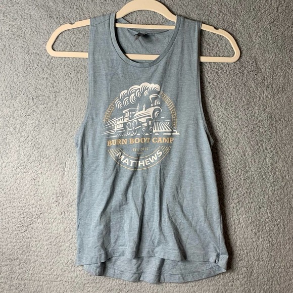 Burn Bootcamp Tank‎ Womens XS Blue Matthews Est. 2015 Workout Gym Exercise - Picture 1 of 6